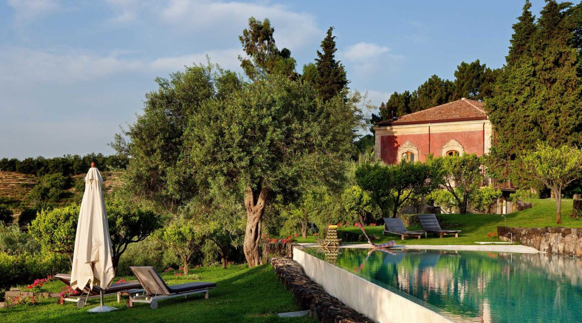 Pool and grounds at the Monaci della Terre Nere